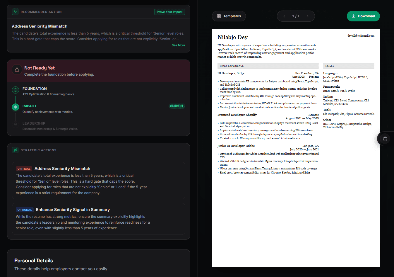 INTELLIGENCE Interface